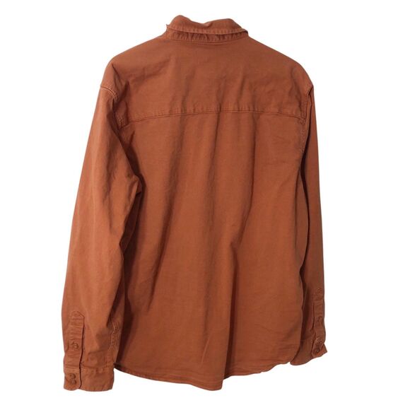 Topo Designs Canvas Button Down Shirt Orange Rust Men’s XL - Picture 5 of 12